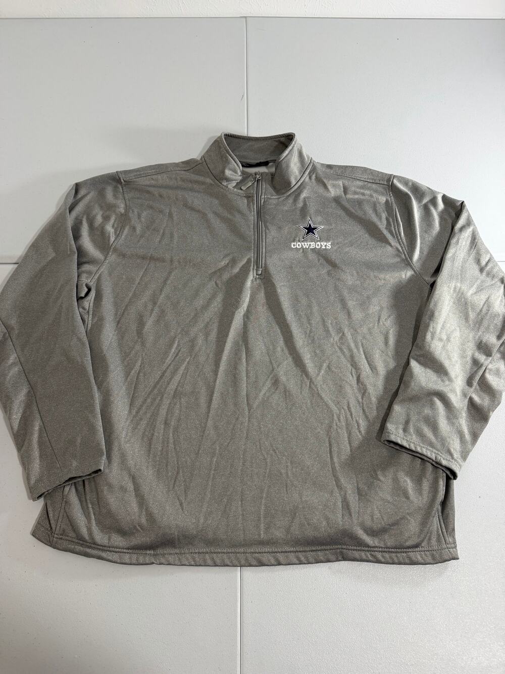 Dunbrooke Dallas Cowboys Quarter Zip Pullover Mens 3XL Gray NFL Embroidered